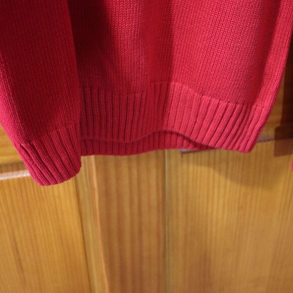 Chaps Red Knit Pullover Crest Sweater Medium - Picture 8 of 13